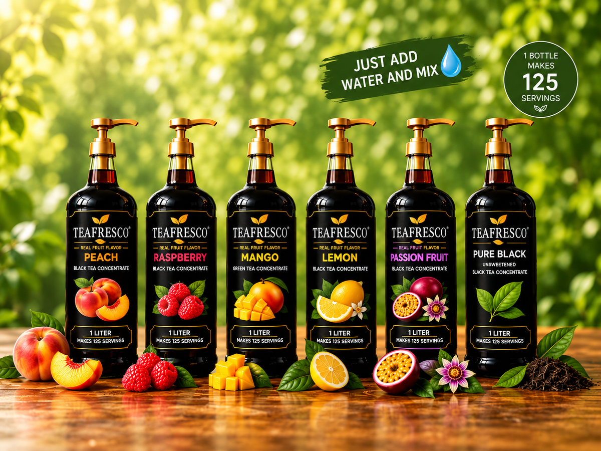 Teafresco bottles and iced tea